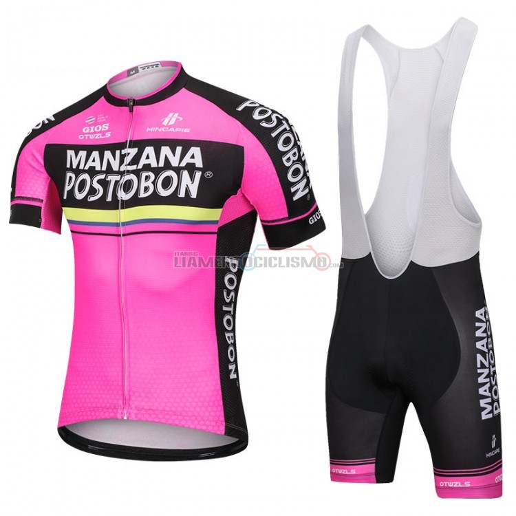 Abbigliamento Ciclismo Manzana Postobon Manica Corta 2018 Rosa